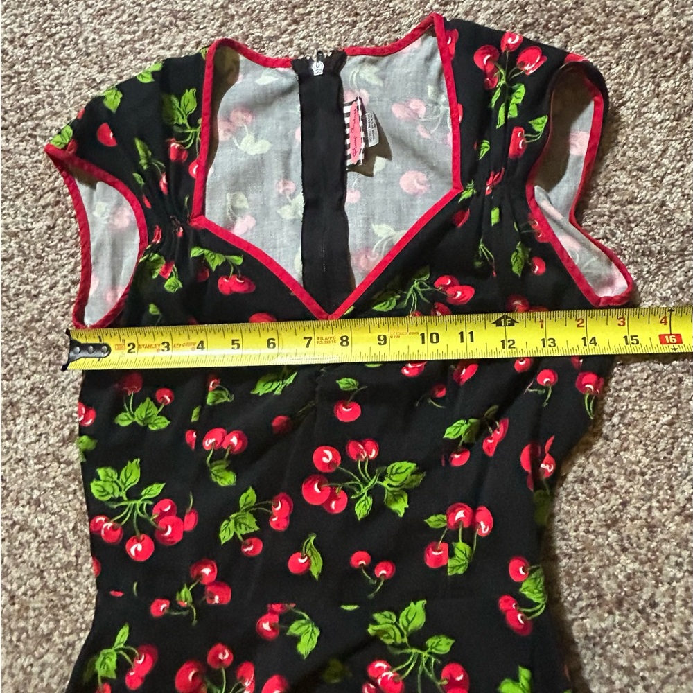 Pinup Couture Heidi Swing Dress Cherry Print Rockabilly - Picture 3 of 5